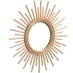 Ratanové závěsné zrcadlo Kave Home Marelli 60 cm