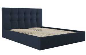 Modrá látková dvoulůžková postel MICADONI Phaedra 180 x 200 cm