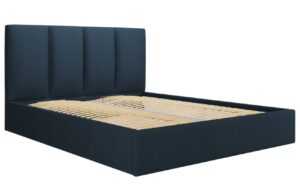 Modrá látková dvoulůžková postel MICADONI Pyla 140 x 200 cm