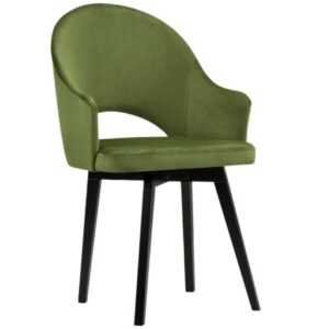 Zelená sametová jídelní židle MICADONI GABRO