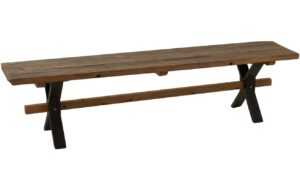 Hnědá dřevěná lavice J-line Talia 180 x 35 cm