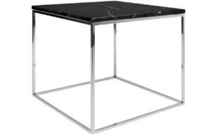 Černý mramorový konferenční stolek TEMAHOME Gleam 50 x 50 cm s chromovanou podnoží