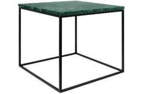 Zelený mramorový konferenční stolek TEMAHOME Gleam 50 x 50 cm s černou podnoží
