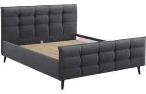 Šedá látková dvoulůžková postel MICADONI Bruce 140 x 200 cm