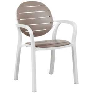 Nardi Hnědo-bílá plastová zahradní židle Palma