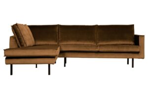 WOOOD Sametová rohová pohovka Raden 266 cm