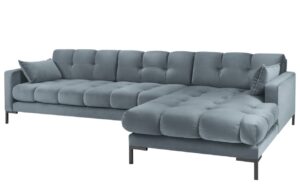 Micadoni Sametová rohová pohovka Mamaia 293 cm