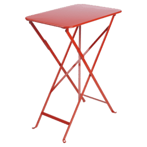 Makově červený kovový skládací stůl Fermob Bistro 37 x 57 cm