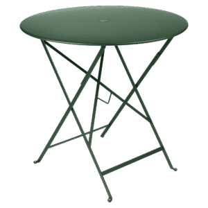 Tmavě zelený kovový skládací stůl Fermob Bistro Ø 77 cm