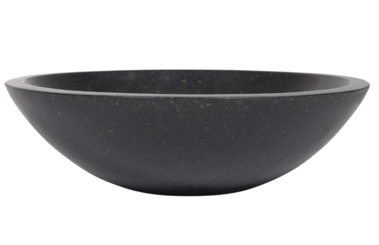 Kave Home Černé terrazzo umyvadlo na desku Delina 40 cm