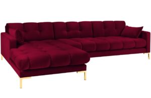 Micadoni Sametová rohová pohovka Mamaia 293 cm