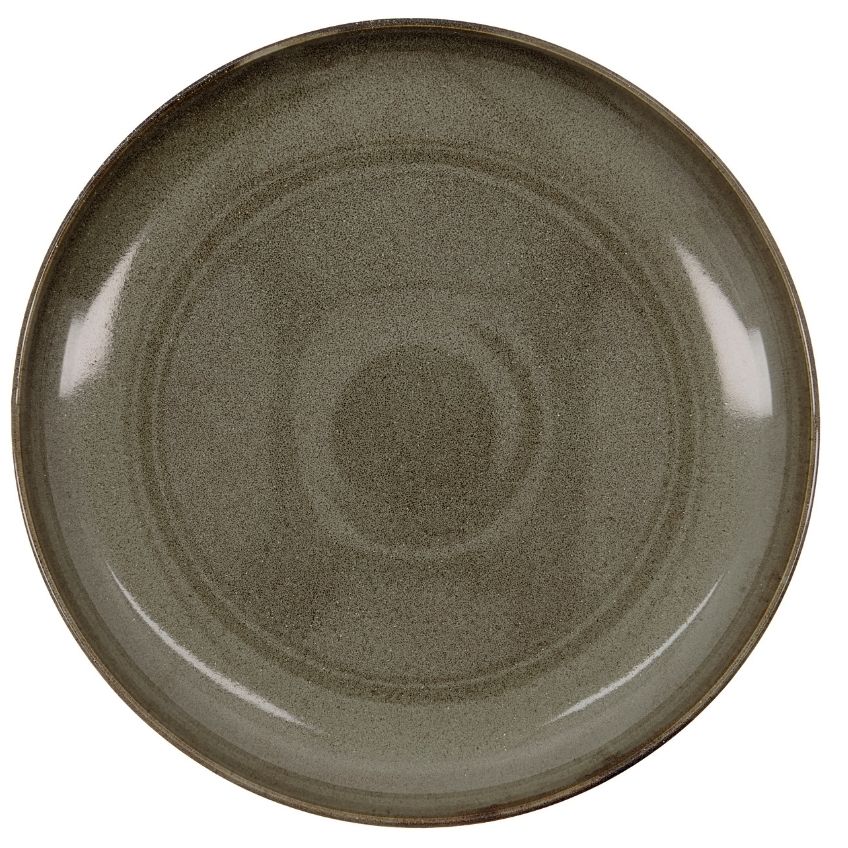 House Doctor Hnědozelený keramický hluboký talíř Lake 30 cm