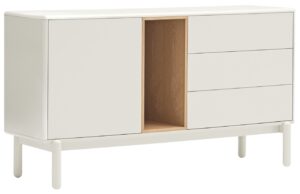 Krémově bílá lakovaná komoda Teulat Corvo 140 x 40 cm