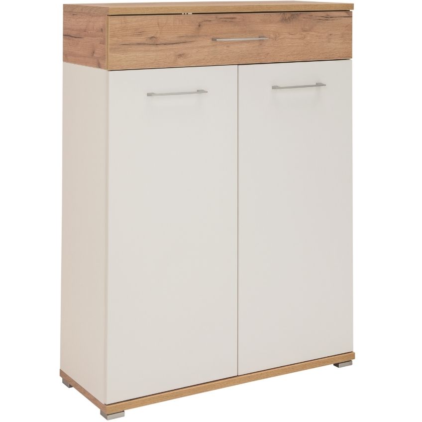 Germania Bílý botník Topix 118 x 89 cm s dubovým dekorem