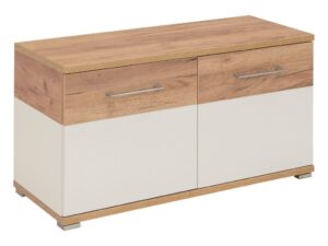 Germania Bílý botník Topix 96 x 40 cm s dubovým dekorem