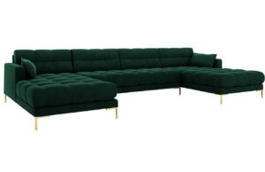 Micadoni Sametová rohová pohovka Mamaia 383 cm