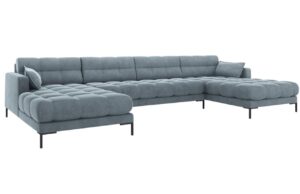 Micadoni Sametová rohová pohovka Mamaia 383 cm