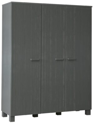 WOOOD Tmavě šedá dřevěná skříň Koben 158 cm