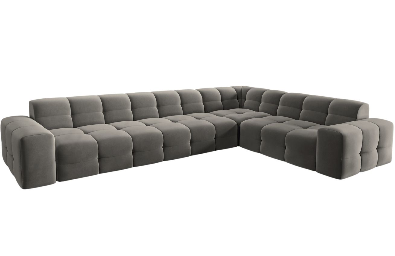 Micadoni Sametová rohová pohovka Kendal 332 cm