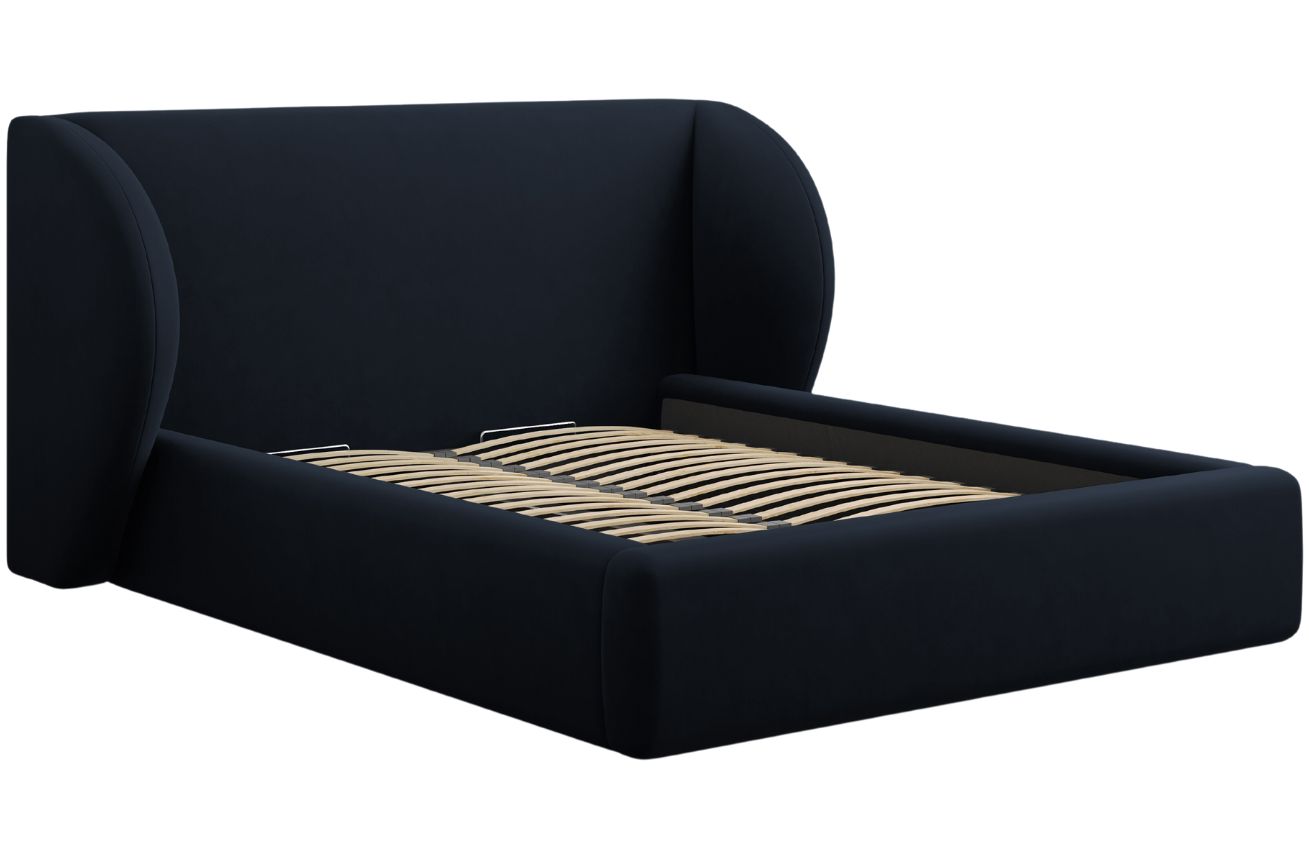 Micadoni Sametová postel Miley 180 x 200 cm s úložným prostorem