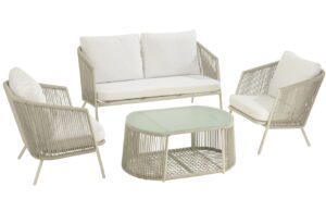 Šedý kovový zahradní set pohovky