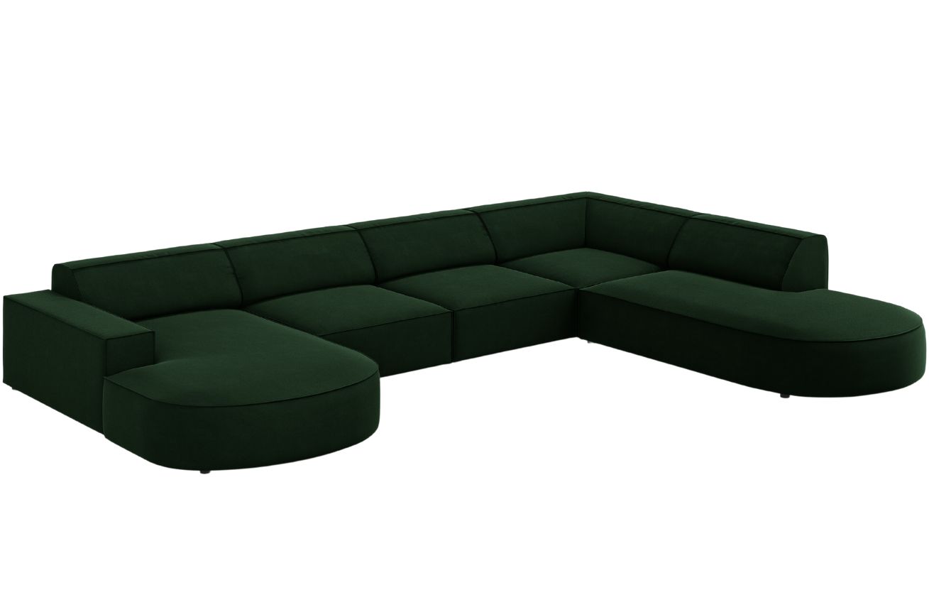 Micadoni Sametová rohová pohovka Jodie 364 cm