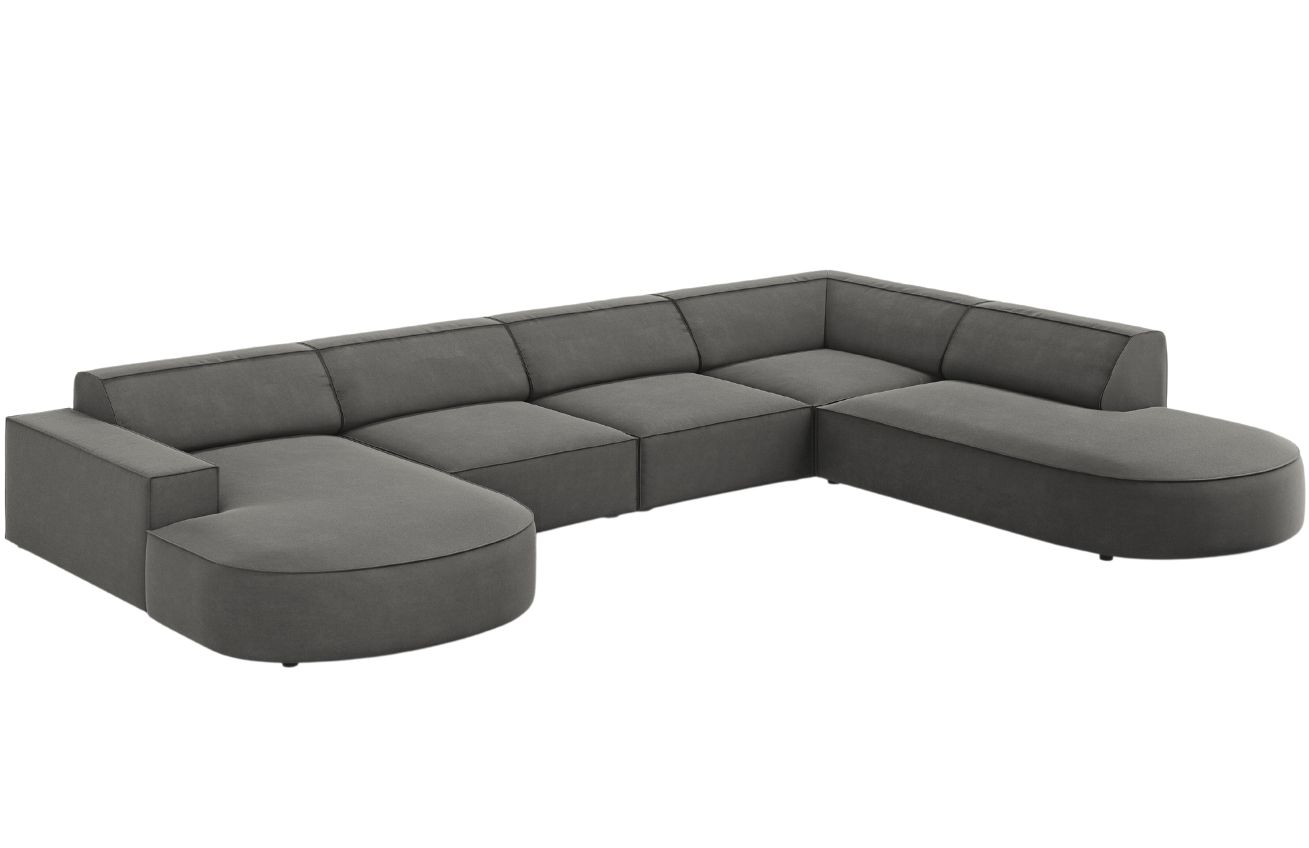 Micadoni Sametová rohová pohovka Jodie 364 cm