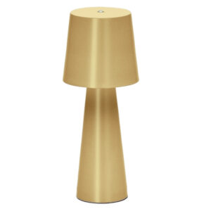 Zlatá kovová zahradní stolní LED lampa Kave Home Arenys S