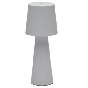 Šedá kovová zahradní stolní LED lampa Kave Home Arenys S