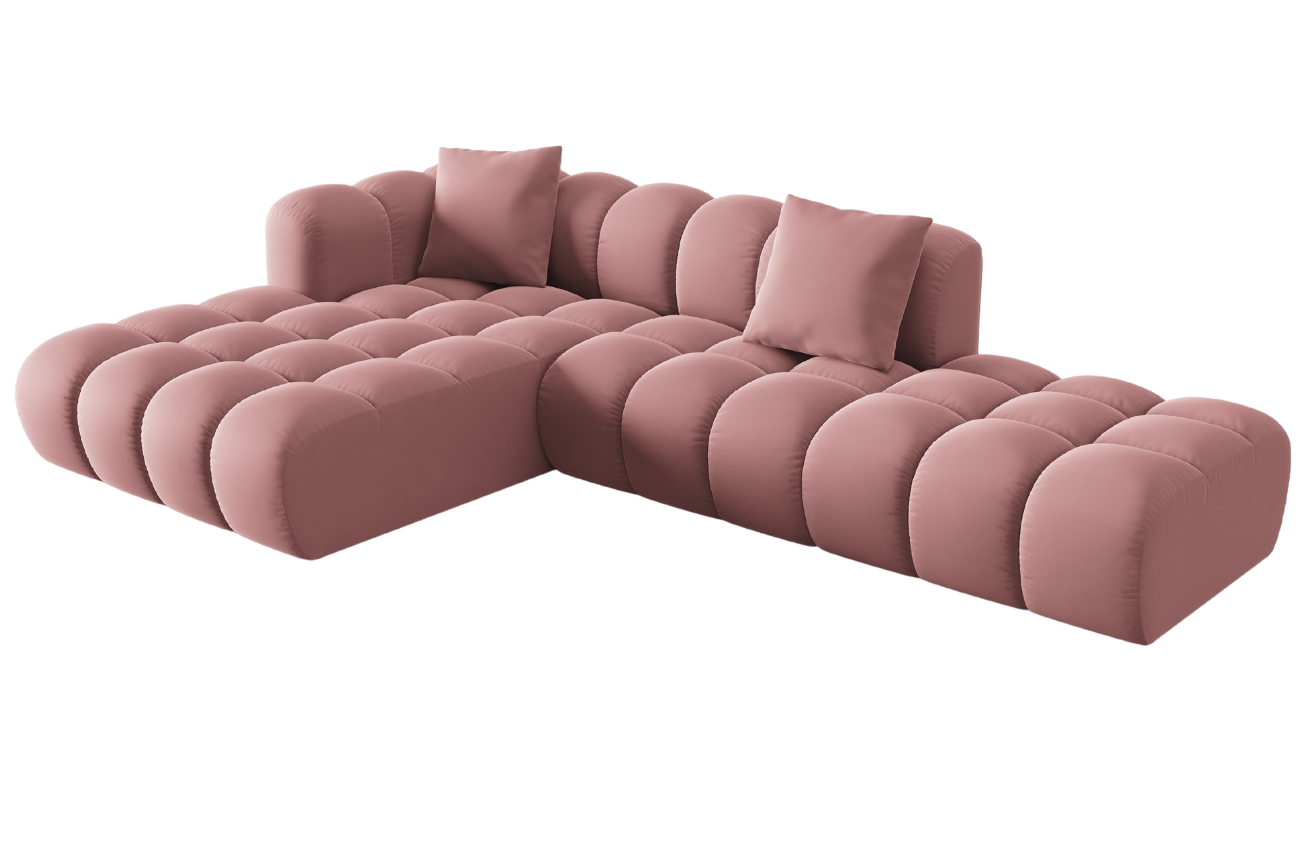 Windsor & Co Sametová rohová pohovka Halley 309 cm