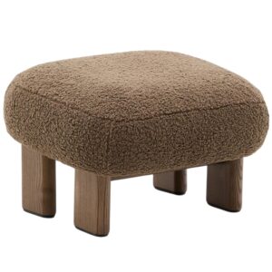 Hnědá bouclé podnožka Kave Home Nema 66