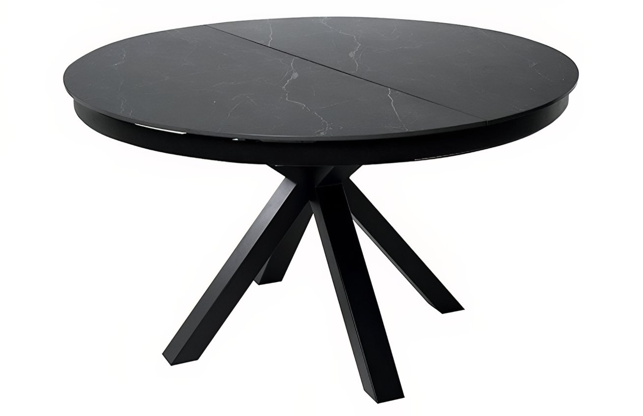 Černý rozkládací jídelní stůl Somcasa Zuri 130/180 x 130 cm