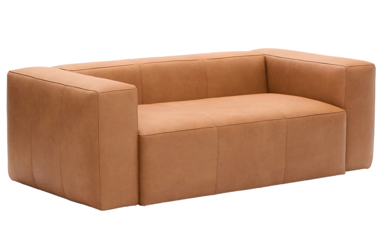 Kave Home Kožená pohovka Blok 210 cm