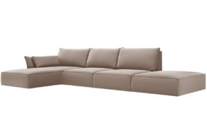 Micadoni Sametová rohová pohovka Kaelle 364 cm