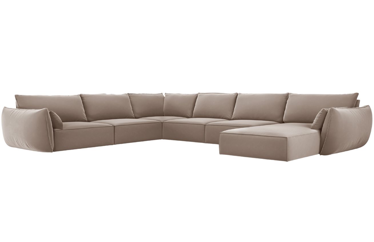 Micadoni Sametová rohová pohovka Kaelle 384 cm