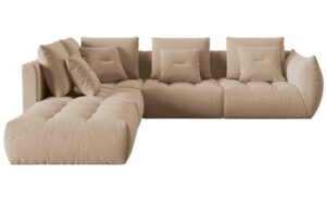 Micadoni Sametová rohová pohovka Bloom 316 cm