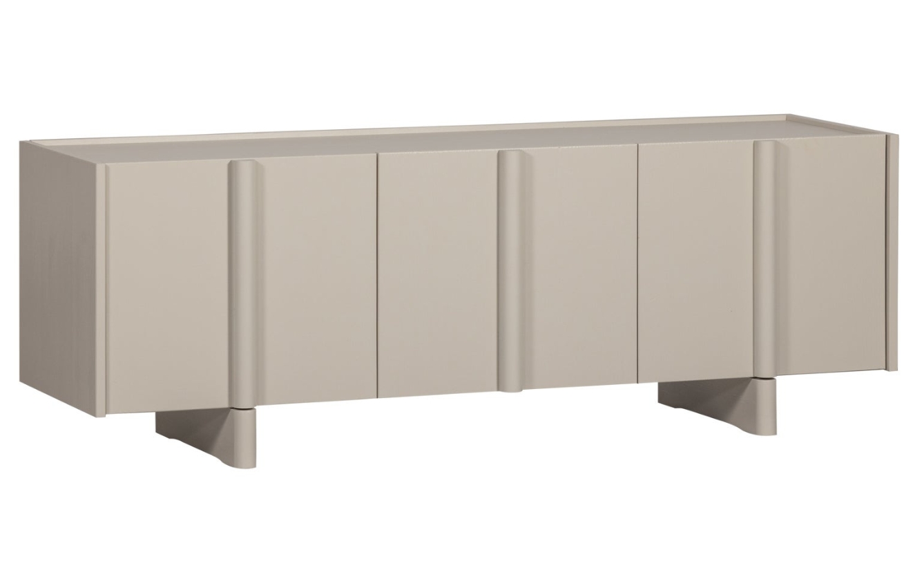 WOOOD Šedobéžový dřevěný TV stolek Basu 152 x 46 cm