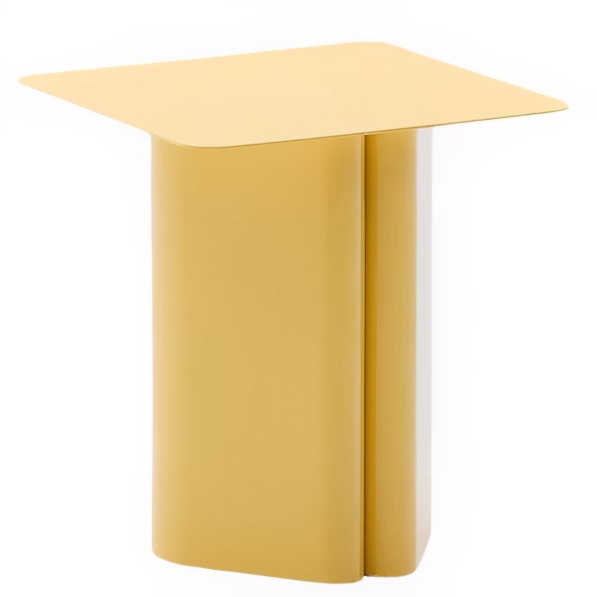 Žlutý kovový odkládací stolek Kave Home Arvin 42 x 42 cm