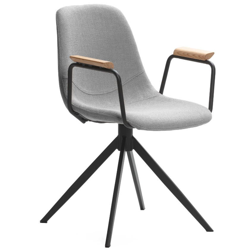 Světle šedá čalouněná otočná konferenční židle Marckeric Tali