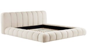 Jotex Krémově bílá čalouněná dvoulůžková postel DERMY 180 x 200 cm
