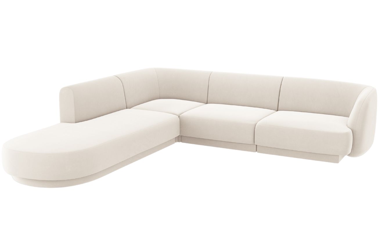 Micadoni Sametová rohová pohovka Miley 255 cm