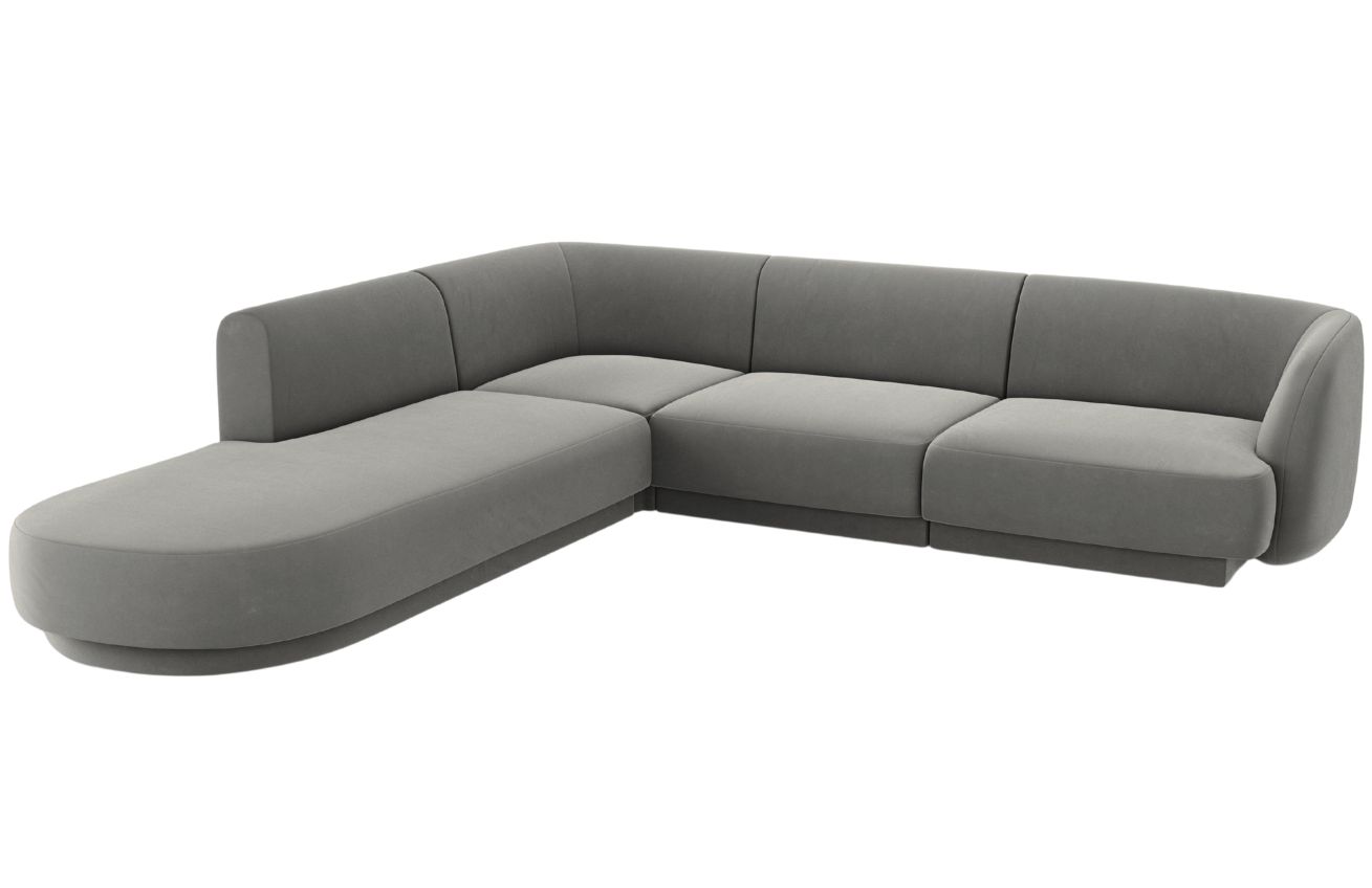 Micadoni Sametová rohová pohovka Miley 255 cm