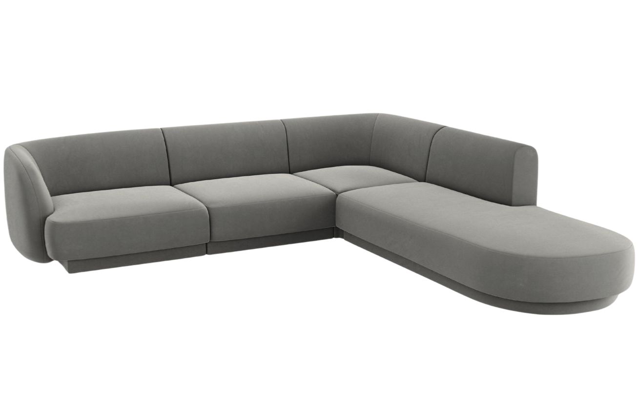 Micadoni Sametová rohová pohovka Miley 255 cm