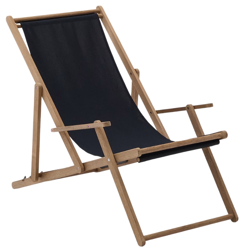 Černé zahradní skládací lehátko Kave Home Vilara