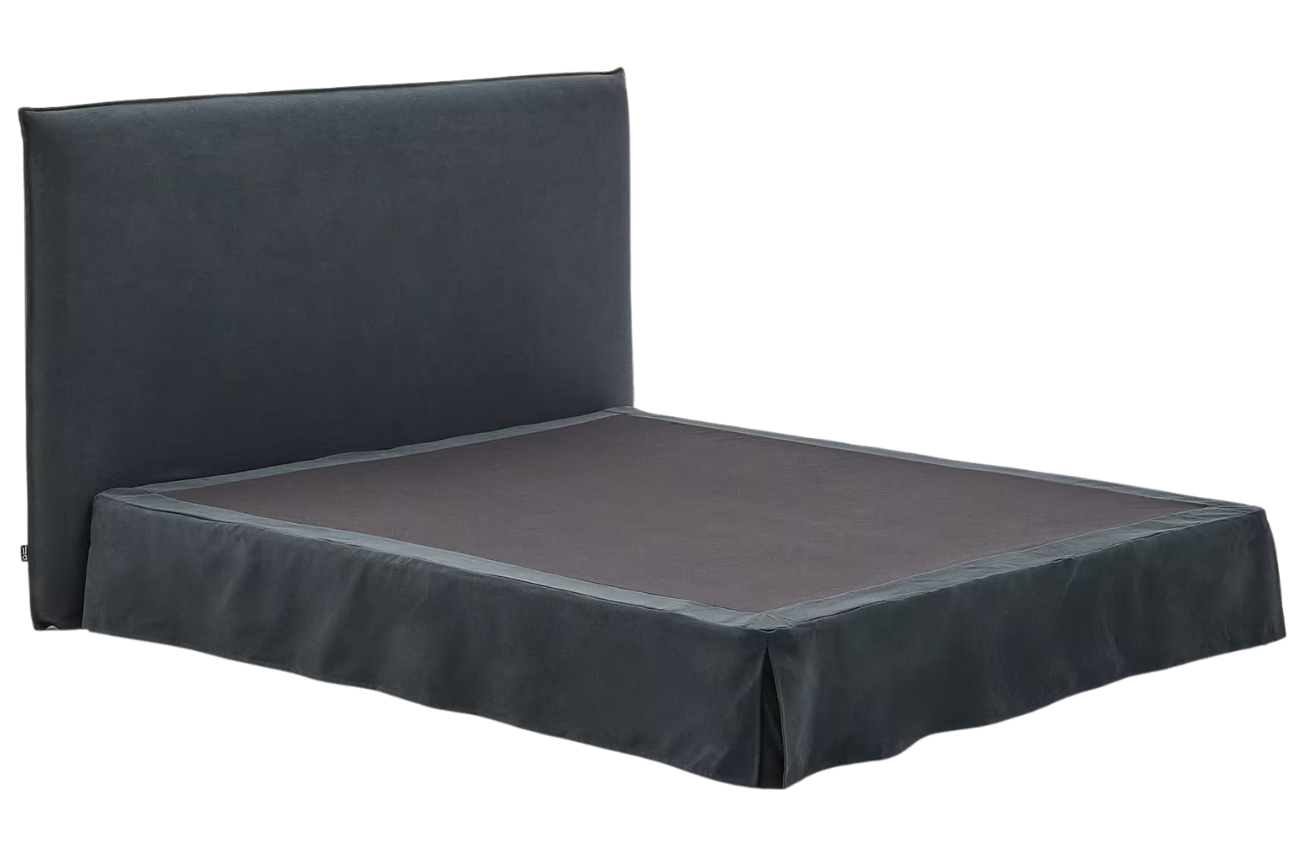 Antracitově šedá dvoulůžková postel s čelem Kave Home Jaira 180 x 200 cm