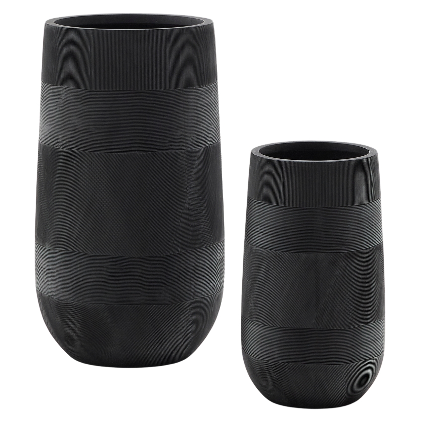 Set dvou černých zahradních květináčů Kave Home Tival Ø 24/35 cm