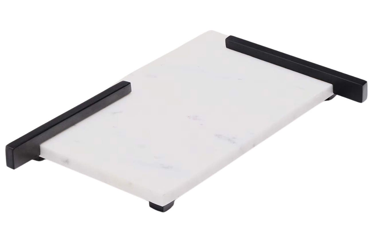 Bílé mramorové servírovací prkénko Kave Home Vira 39 x 24 cm