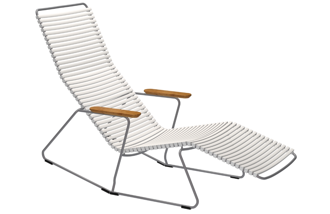 Houe Bílé plastové zahradní lehátko Click