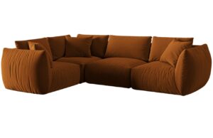 Micadoni Sametová rohová pohovka Chris 295 cm