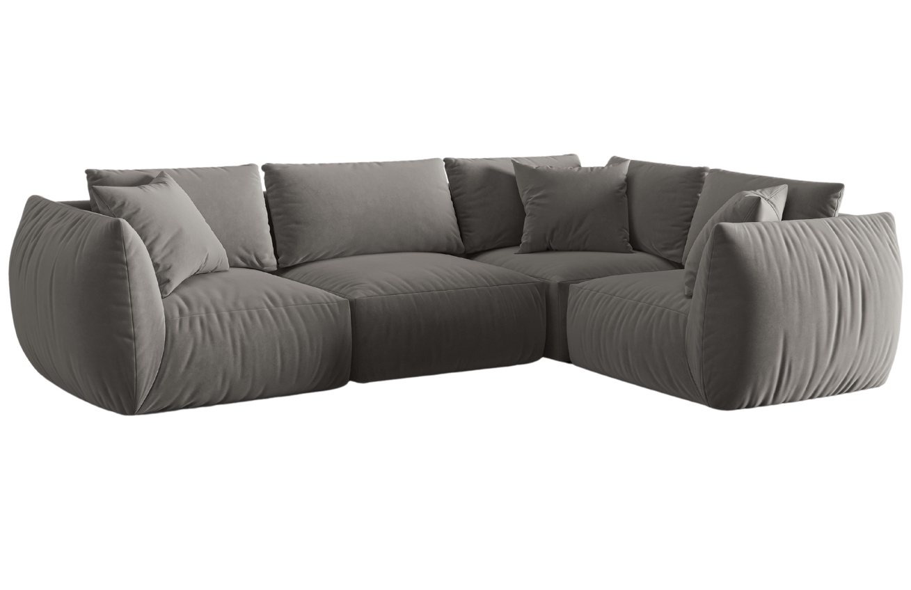 Micadoni Sametová rohová pohovka Chris 295 cm